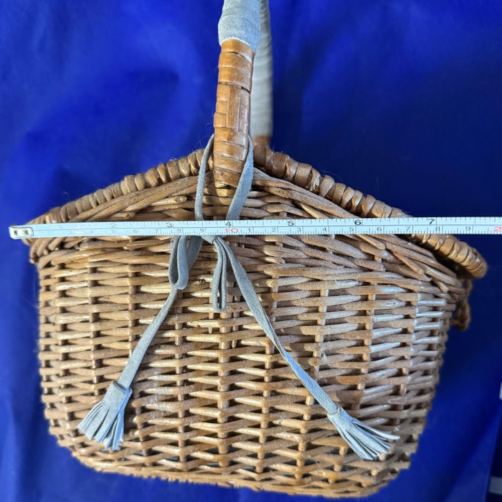 Anya Hindmarch 💯% Authentic Vintage Woven picnic Basket bag w/Handle RARE AHfind - Picture 7 of 12
